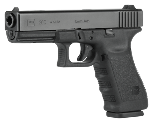 Glock G20C 10mm, 4.6" Barrel, Black, Fixed Sights, 10rd