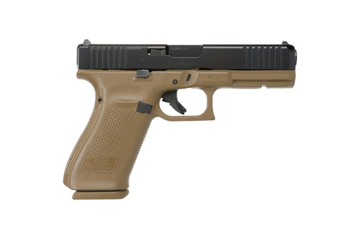 Glock G20 Gen 5 10mm, 4.61" Barrel, Flat Dark Earth Frame, Black Slide, MOS Cut, 15rd