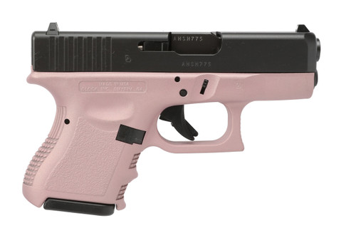 Glock G28 Lipsey's Exclusive 380 ACP, 3.46" Barrel, Pink Frame, Black Slide, 10rd