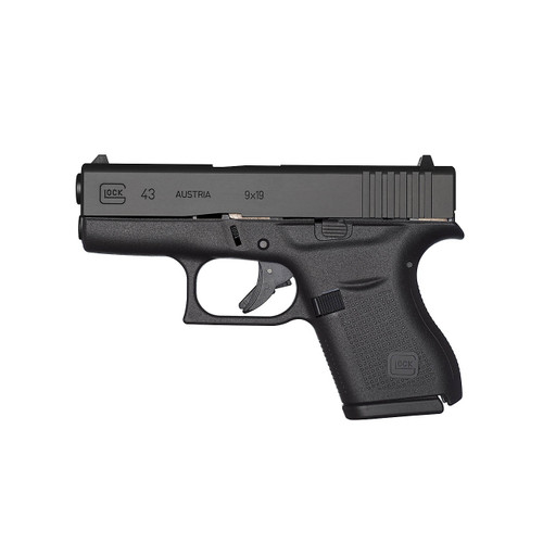 RENTAL Glock G43 9mm, 3.41" Barrel, Fixed Sights, Black, 6rd