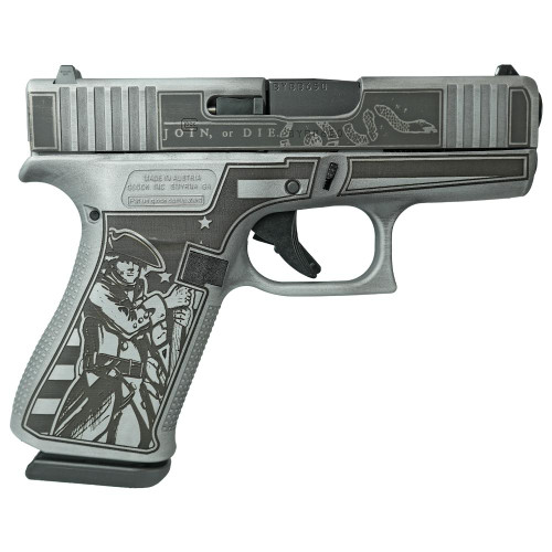 Glock G43x Custom 9mm, 3.41" Barrel, "Liberty or Death", 10rd