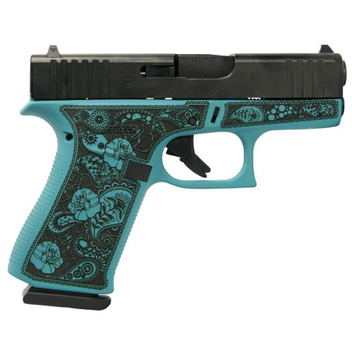 Glock 43x Custom "Tiffany & Paisley" 9mm Luger, 3.41" Barrel, 10rd