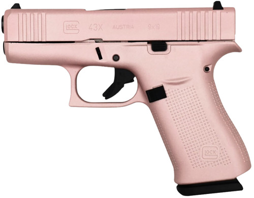 Glock G43x 9mm, 3.41" Barrel, Rose Gold Frame, 10rd, PX4350204RGPCT