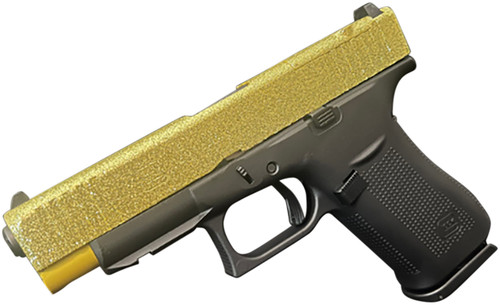 Glock G43x 9mm, 3.41" Barrel, Gold Glitter Cerakote, Black Frame, 10rd