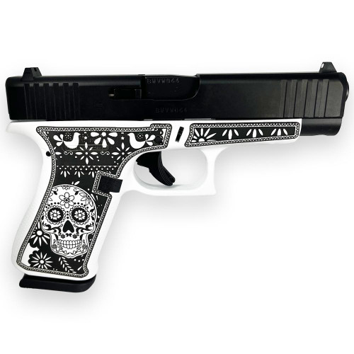 Glock 48 Gen 5 "Sugar Skull White & Black" 9mm, 4.17" Barrel, 10rd