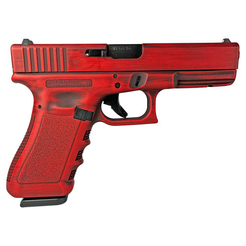 Glock 17 Gen 3 Custom "Destressed Red" 9mm, 4.49" Barrel, 17rd
