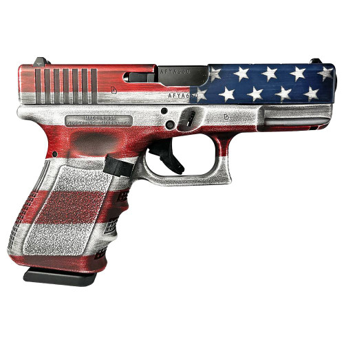 Glock G19 Gen 3 Custom 9mm, 4.02" Barrel, "USA Flag", 15rd