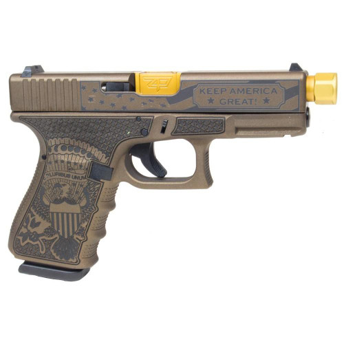 Glock G19 Gen 3 Custom 9mm, 4.6" Threaded Barrel, "Trump Edition", 15rd