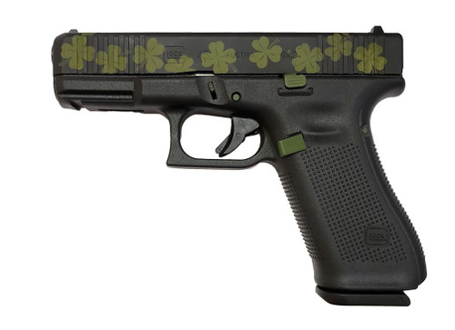 Glock G45 9mm, 4.02" Barrel, Shamrock Slide, Black Frame, 17rd
