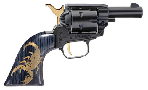 Heritage Barkeep 22 LR, 2" Barrel, Black, Gold Hammer/Trigger, Scorpion Grip, 6rd