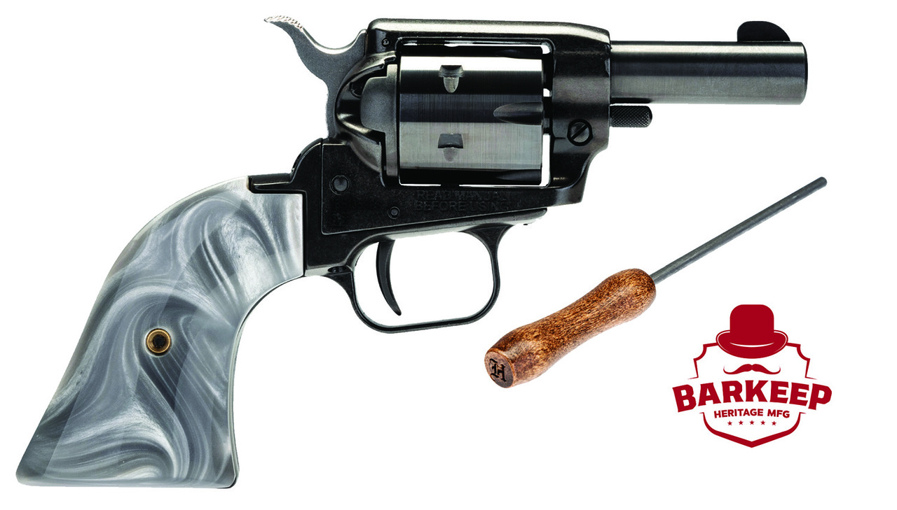 Heritage Rough Rider Barkeep, .22 LR, 2" Barrel, Pearl Grips, Blued, 6rd