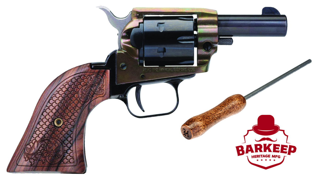 Heritage Rough Rider Barkeep .22 LR, 2" Barrel, Wood Grips, Simulated Case Hardened, 6rd