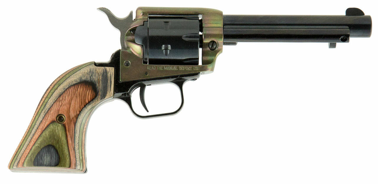 Heritage Rough Rider .22 LR, 4.75" Barrel, Colored Cocobolo Grips, Black, 6rd