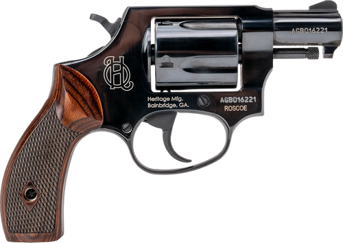 Heritage Roscoe 38 Special +P, 2" Barrel, Black Frame, Wood Grip, 5rd