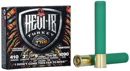 HEVI-Shot Turkey TSS 410 Ga, 3", 13/16 oz, Tungsten, 9 Shot, 5Bx/10Cs