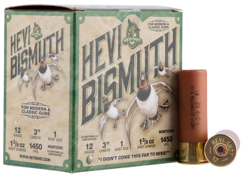 HEVI-Shot Waterfowl 12 Ga, 3", 1 3/8 oz, Bismuth, 1 Shot, 25Bx/10Cs