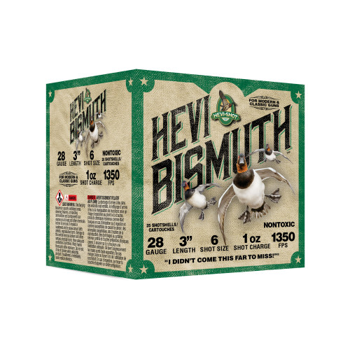 HEVI-Shot HEVI-Bismuth 28 Ga, 3", 1 oz, 6 Shot Size, 25rd Box