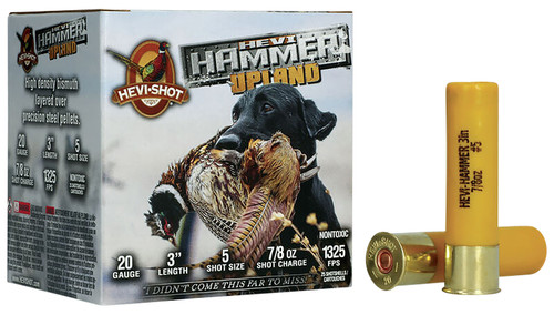 HEVI-Shot Upland 20 Ga, 3" 7/8 oz, Bismuth, #5, Hevi-Hammer, 25Bx/10Cs