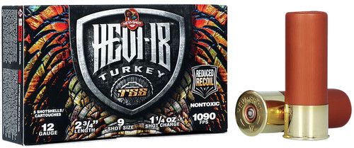 HEVI-Shot TSS Turkey 12 Ga, 2.75", 1 1/4 oz, Tungsten, 9 Shot, 5Bx/10Cs
