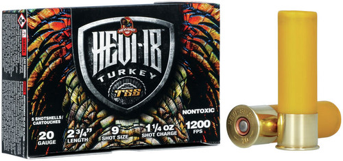 HEVI-Shot TSS Turkey 20 Ga, 2.75", 1 1/4 oz, 9 Shot, 5Bx/10Cs