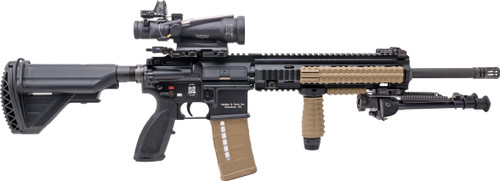 HK M27 Deployment Kit 223 Remington/5.56x45mm, 16.5" Barrel, Black/FDE, Includes Bipod/Trijicon ACOG, 30rd