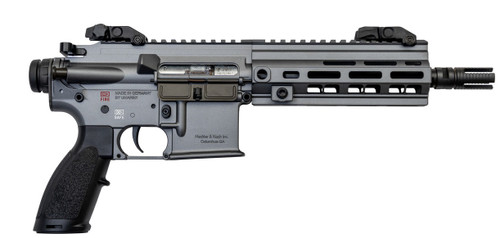 HK 416 Pistol 22 LR, 8.5" Threaded Barrel, Tungsten Gray, Flip-Up Sights, 10rd