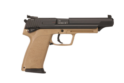 HK USP Elite 45 ACP, 6.02" Barrel, Flat Dark Earth Frame, Black Slide, 12rd