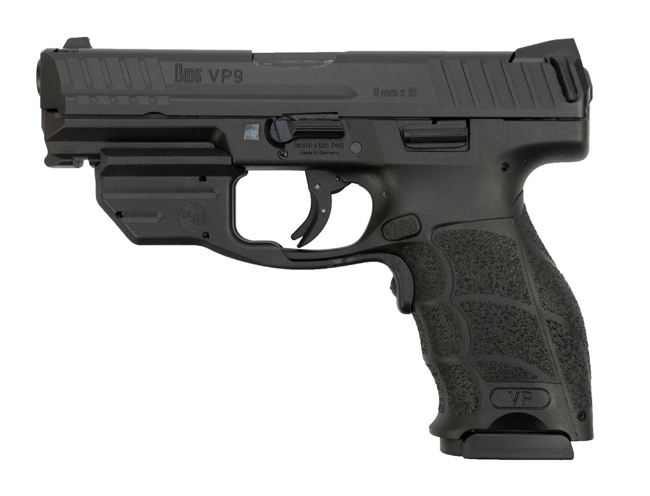 HK VP9-B, 9mm, 4.09" Barrel, 17rd, Green Crimson Trace Laser, 3 Dot Sights