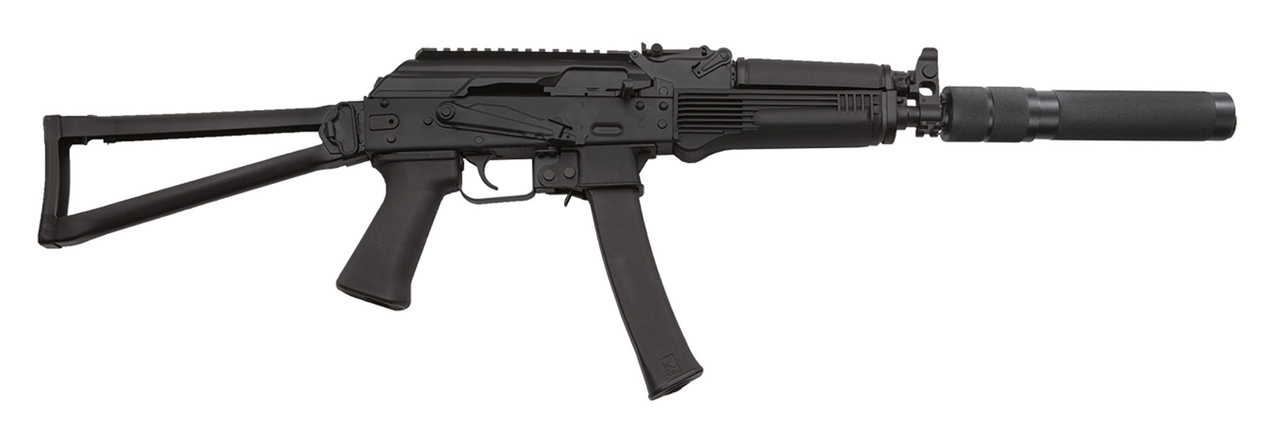 Kalashnikov KR-9S 9mm, 16" Barrel w/Faux Suppressor, Vityaz Folder, Black, 30rd
