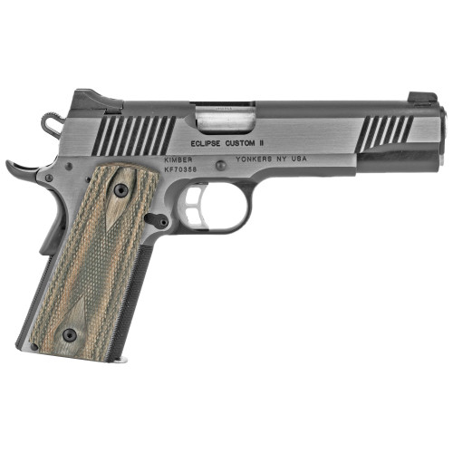 Kimber Eclipse Custom II 10mm, 5" Barrel, Silver, Laminate Grip, CA Compliant, 8rd