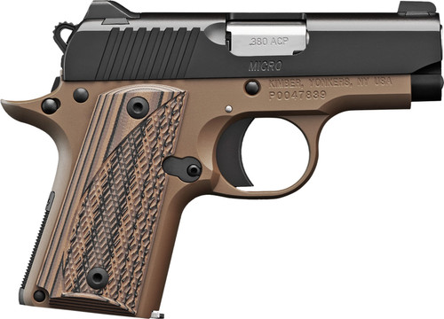 Kimber Micro Desert Night 380 ACP, 2.75" Barrel, Desert Tan Frame, Black Slide, 7rd