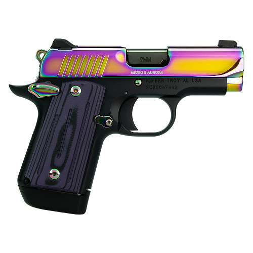 Kimber Micro 9 Aurora 9mm, 3.15" Barrel, PVD Multi Color, Black Frame, 7rd