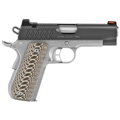 Kimber Aegis Elite Pro 45 ACP, 4" Barrel, Black/Silver, G10 Grip, 8rd