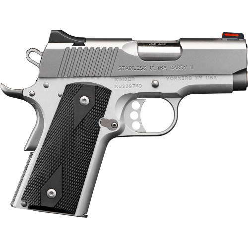 Kimber Stainless Ultra Carry II 1911 45 ACP, 3" Barrel, Silver, Laminate Grip, 7rd, CA Compliant
