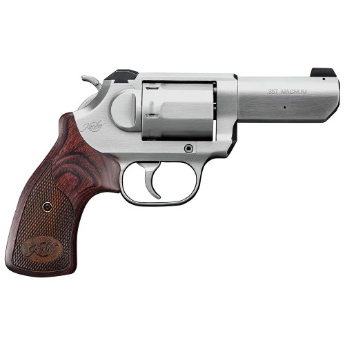 Kimber K6s DASA 357 Magnum, 3" Barrel, Brushed Finish, Silver, Wood Grips, 6rd