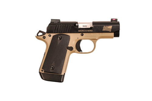 Kimber Micro 9 Hero 9mm, 3.15" Barrel, Black Slide/Tan Frame, Fiber Optic Sights, 7rd