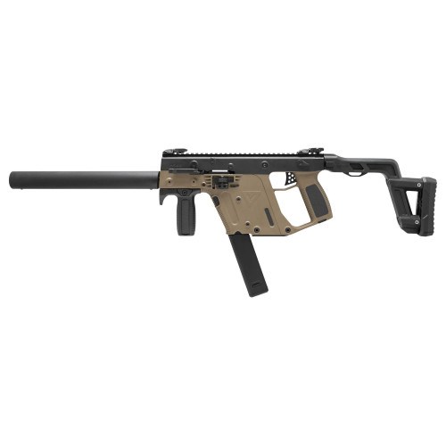 Kriss Vector CRB 45 ACP, 16" Faux Suppressor Barrel, Flat Dark Earth, Black Furniture, 30rd