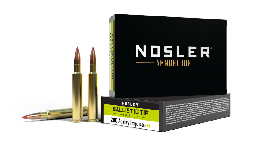 280 Ackley Improved 140gr Ballistic Tip Hunting Ammunition