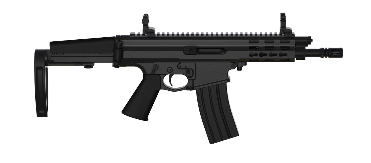 Robinson Arms XCR-L Pistol 5.56/223 7" Barrel Keymod Rail, Black Finish Tailhook Brace