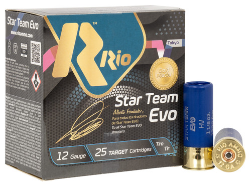 Rio Star Team EVO 12 Ga, 2.75", 1 1/8 oz, 7.5 Shot, 25Bx/10Cs