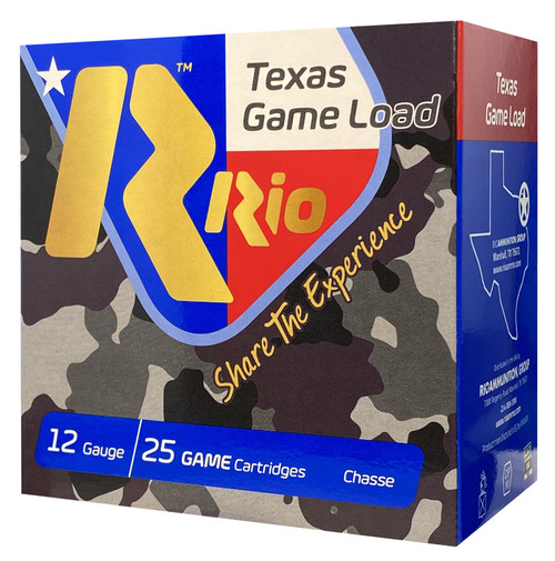Rio Texas Game Load 12 Ga, 2.75", 1 1/4 oz, 6 Shot, 25Bx/10Cs