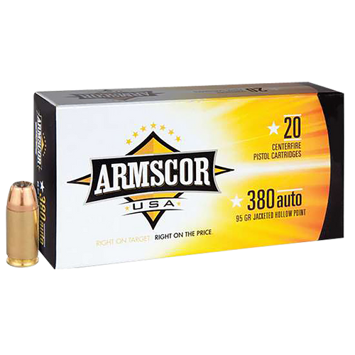 Armscor USA Competition 380 ACP 95gr Jacketed Hollow Point 20bx 25cs