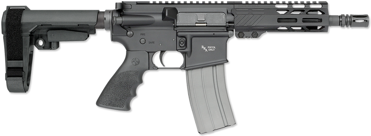 Rock River Arms LAR-15 A4 AR-15 Pistol 223/5.56 NATO 7" Black Hogue Rubber SBA3 Tactical Arm Brace