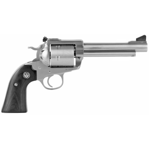 Ruger Blackhawk Bisley 45 Long Colt/45 ACP, 5.5" Barrel, Stainless Steel, Black Wood Grip, 6rd