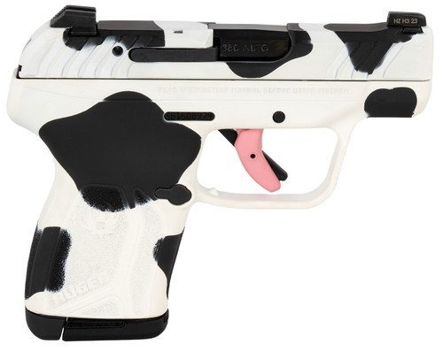 Ruger LCP Max 380 ACP, 2.8" Barrel, Cow Camo, Pink Trigger, 10rd