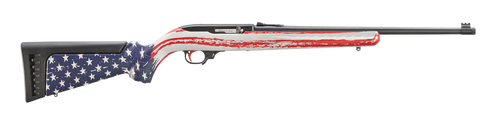 Ruger 10/22 Collector's Series 22 LR, 18.5" Threaded Barrel, American Flag Camo, Black Rec, 10rd