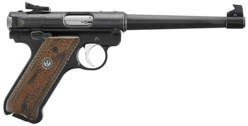 Ruger Mark IV 75th Anniversary 22 LR, 5.58" Barrel, Black, Wood Laminate Grip, 10rd