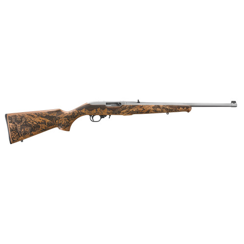 Ruger 10/22 TALO Edition 22 LR, 18.5" Barrel, Mule Deer Engraved Walnut, Satin Rec, 10rd