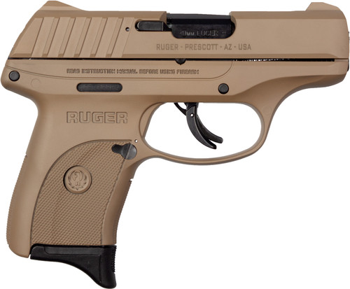 Ruger EC9S 9mm, 3.12" Barrel, Davidsons Dark Earth Cerakote, Manual Safety, 7rd