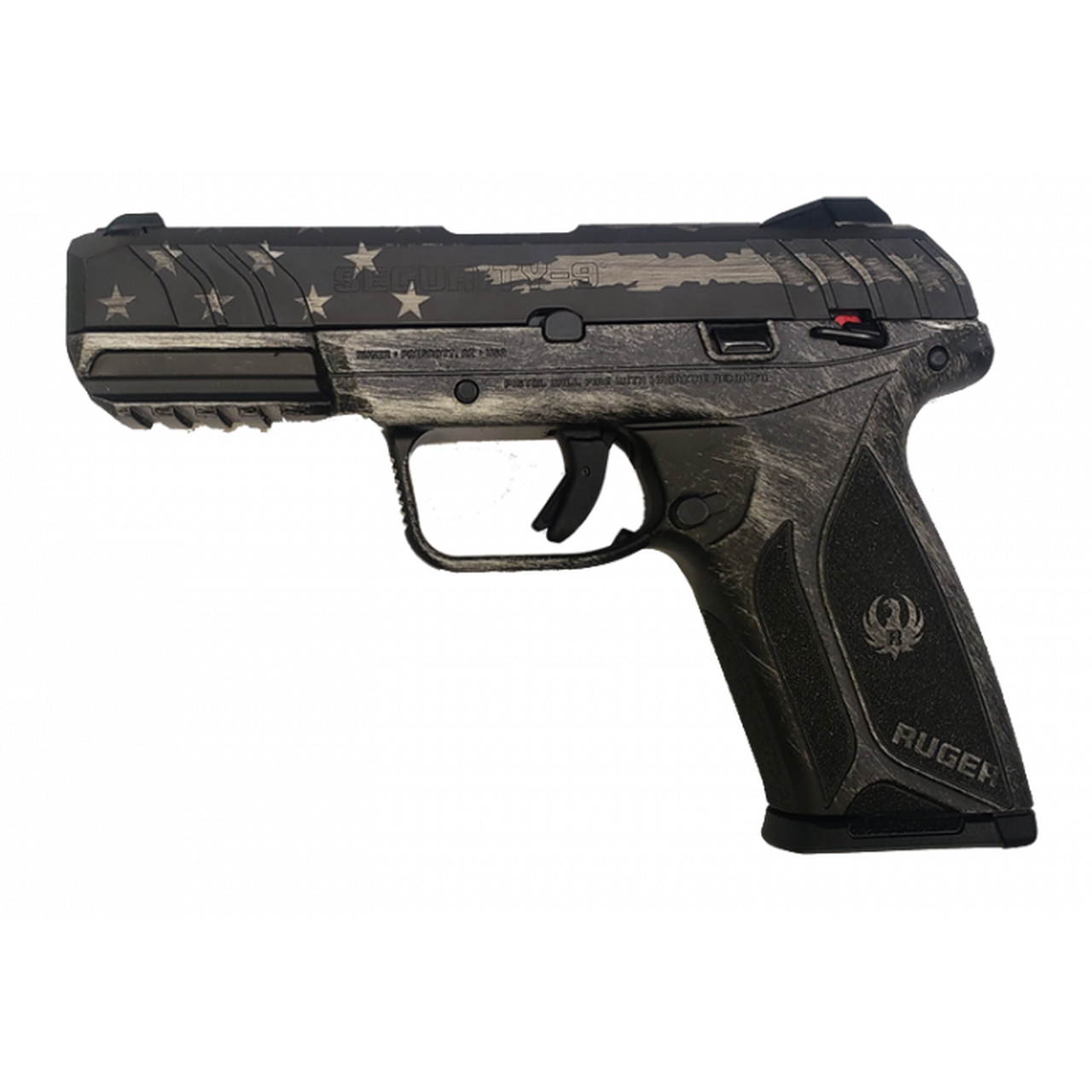 Ruger Security 9 9mm, 4" Barrel, 15rd, Distressed American Flag Cerakote